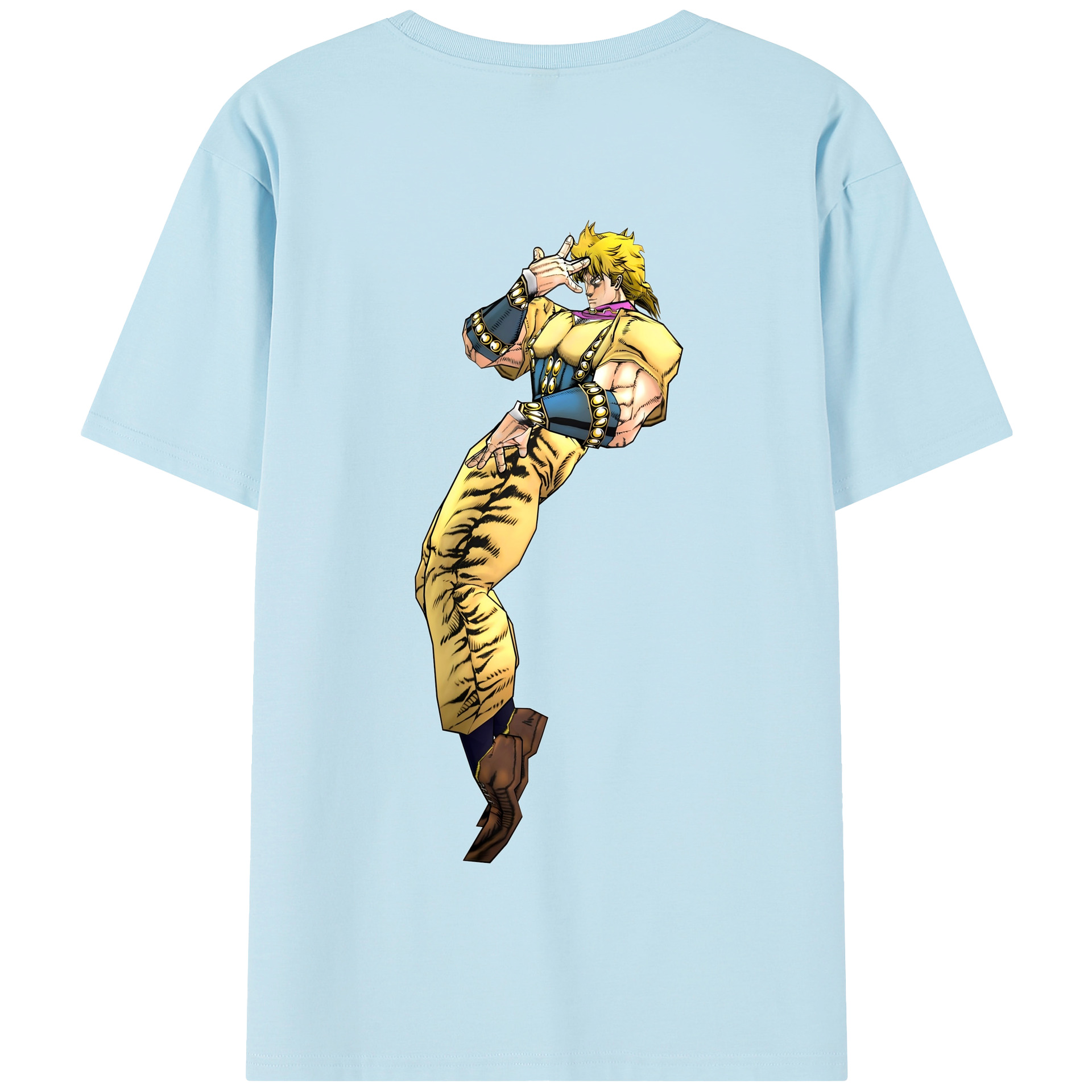 （画像用） ジョジョの奇妙な冒険 ディオ?ブランドー JoJo's Bizarre Adventure Dio Brando 綿100％半袖Tシャツ（背面プリント）